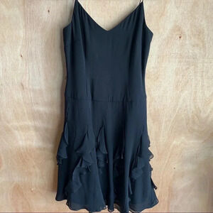 COPY - Kay Unger NY 100% Silk Ruffle Belted Dress